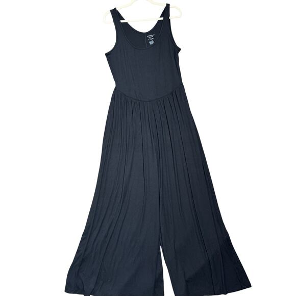 American Eagle Jumpsuit Womens XL Soft & Sexy Rib Wide Leg Spaghetti Strap Black - Picture 1 of 5